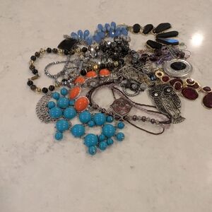 Set Of 12 Necklaces Wearable Used